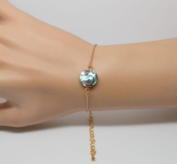 Bracelet doré nacre et abalone - Noély nacre et abalone – Image 2