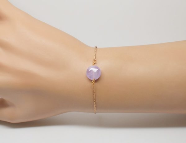 Bracelet doré pierre rose - Noély quartz rose – Image 10
