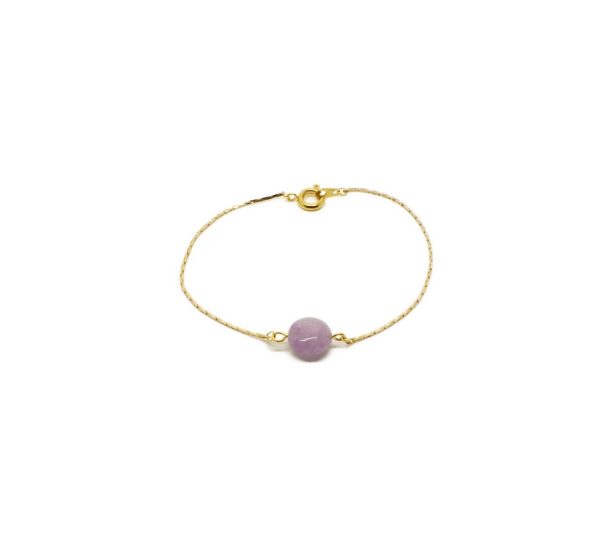 Bracelet doré pierre rose - Noély quartz rose – Image 9