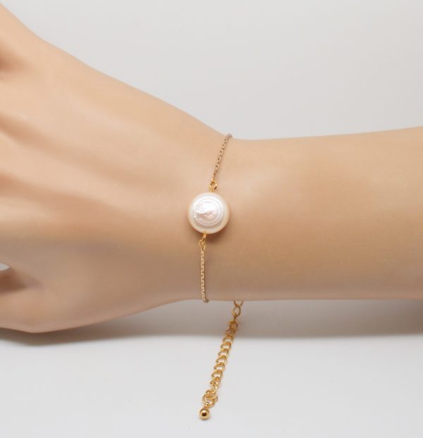 Bracelet laiton doré nacre - Noély nacre – Image 2