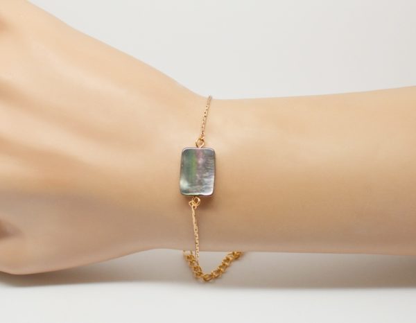 Bracelet laiton doré nacre - Noély nacre – Image 7