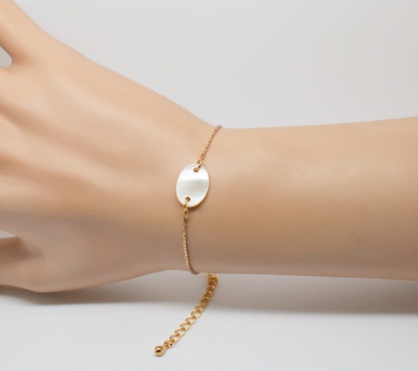 Bracelet laiton doré nacre - Noély nacre – Image 6
