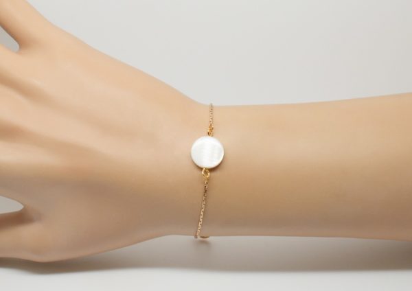 Bracelet laiton doré nacre - Noély nacre – Image 4