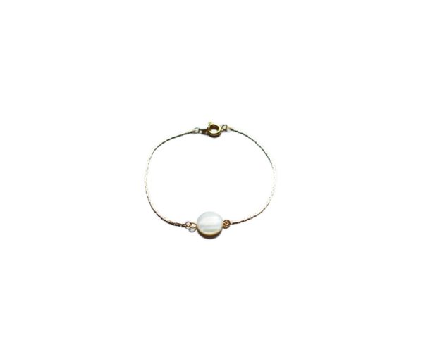 Bracelet laiton doré nacre - Noély nacre – Image 3
