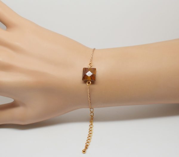Bracelet doré pierre oeil de tigre- Noély oeil de tigre – Image 2