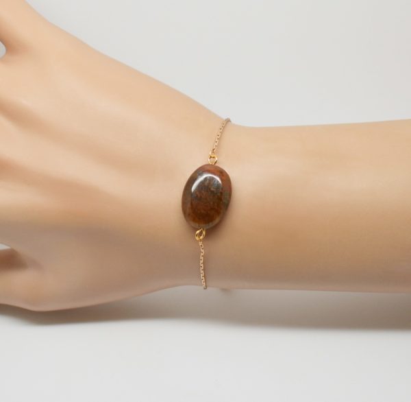 Bracelet doré pierre oeil de tigre- Noély oeil de tigre – Image 4