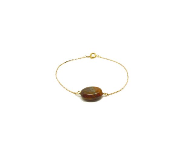 Bracelet doré pierre oeil de tigre- Noély oeil de tigre – Image 3