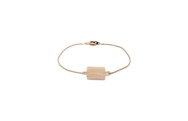Bracelet doré pierre rose - Noély quartz rose – Image 3