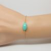 Bracelet laiton doré chaine fine - Noély turquoise – Image 4