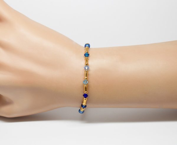 Bracelet doré perle Swarovski - Bamboo – Image 4