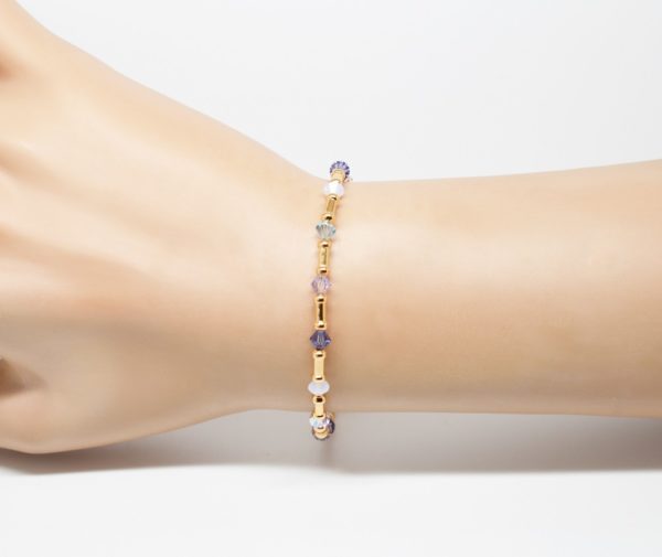 Bracelet doré perle Swarovski - Bamboo – Image 6