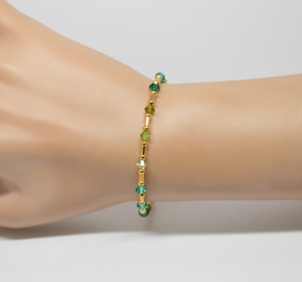 Bracelet doré perle Swarovski - Bamboo – Image 12