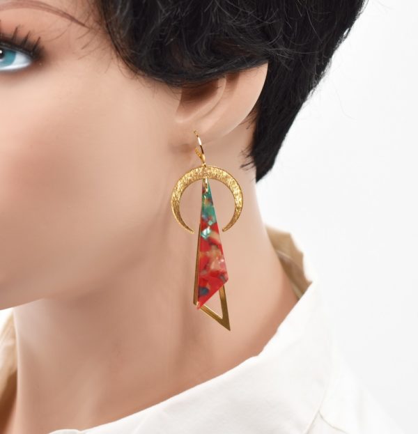 Boucles d'oreilles acétate écailles - Luna – Image 3