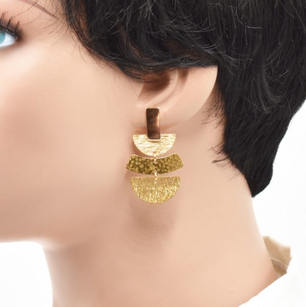 Boucles d'oreilles puces en acier - Géostyle – Image 3