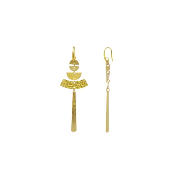 Boucles d'oreilles géométriques dorées - Bling-Chin – Image 2